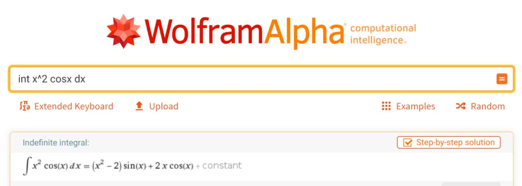 Intégrale x^2 cosx dx - Wolfram Alpha