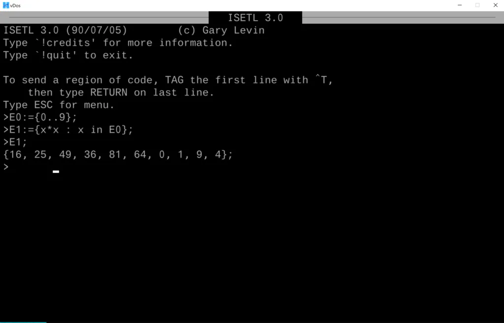 ISETL 3.0 MS-DOS