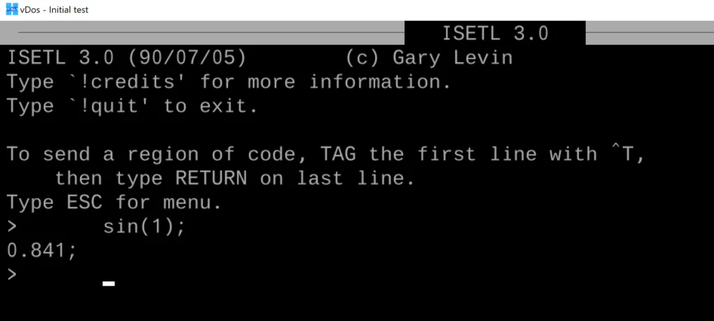 sin(1) en ISETL